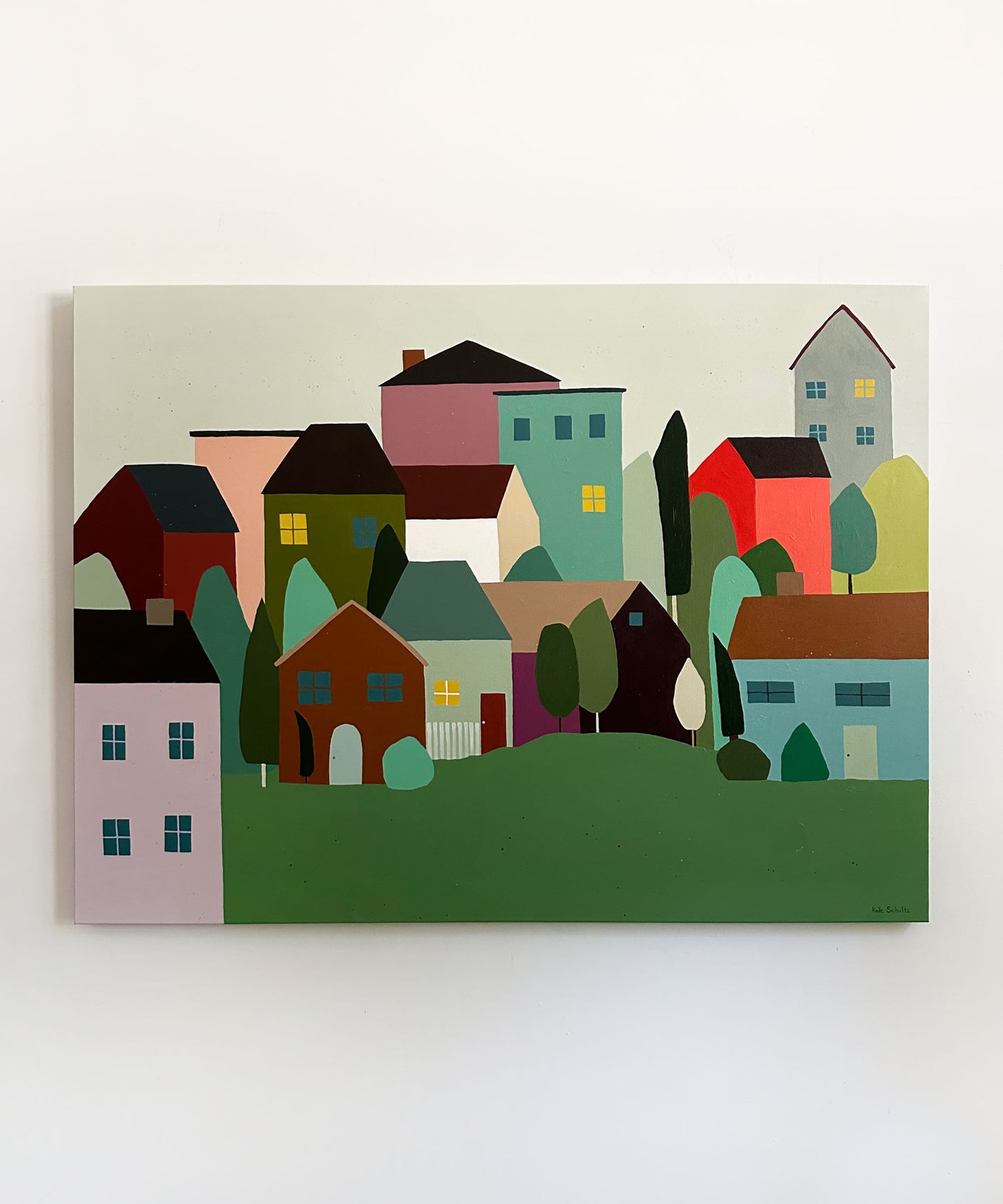 "Neighborhood Get-Together" 36 x 48