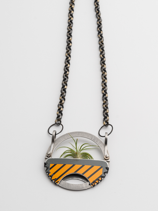 "Emergency Off" Necklace with Air Plant