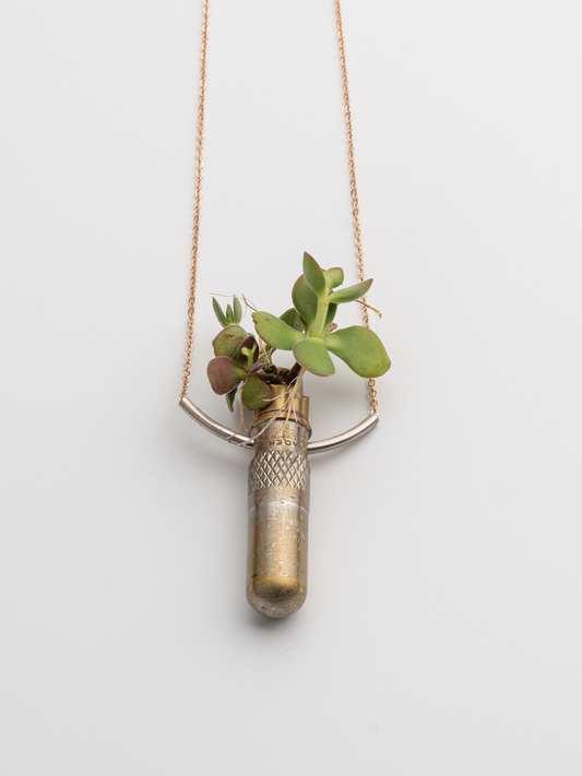 Pressure Gage Necklace with Succulent