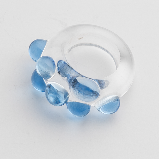 Clear Blue Bubble Ring