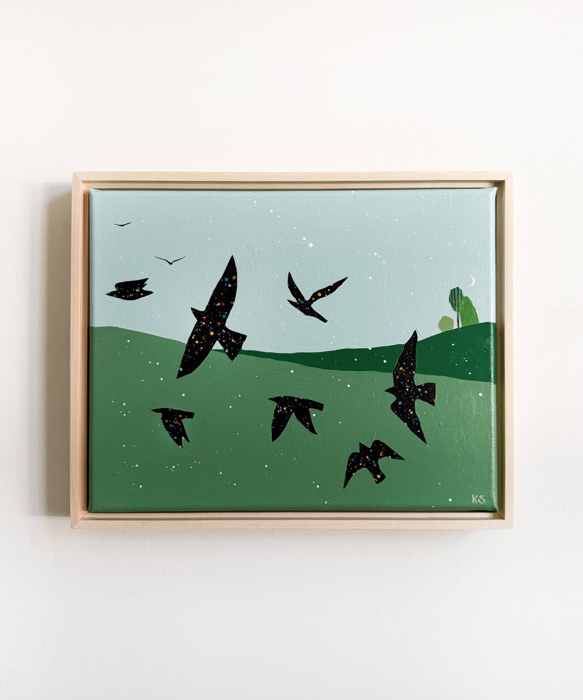 "Friends with the Birds - b" 11x14