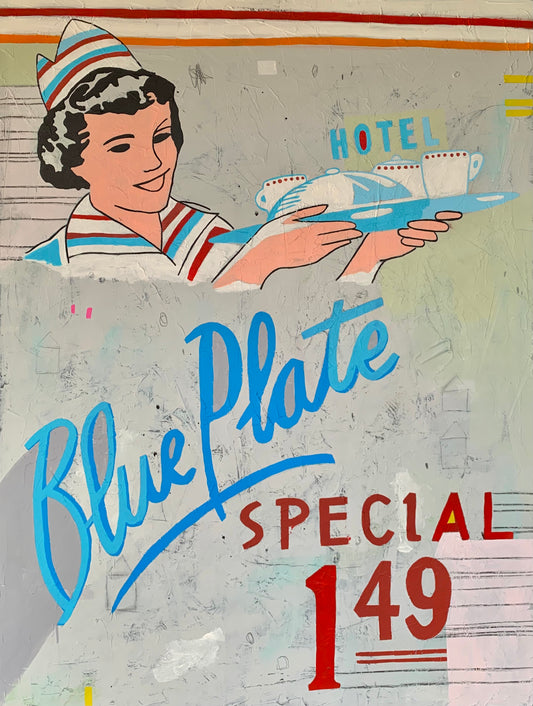"Blue Plate"- 40 x 30