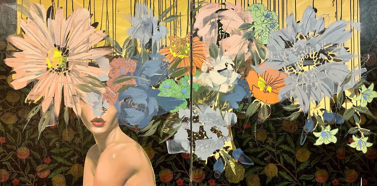 "Anna's Pattern" 36x72 Diptych