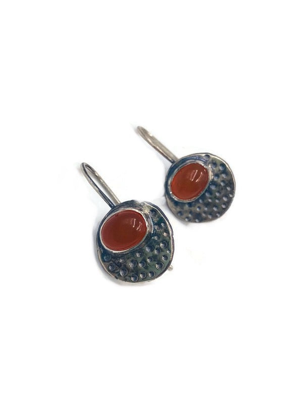 "Polkadot" Earrings with Carnelian