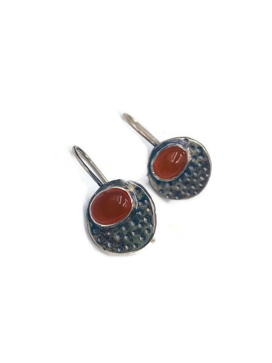 "Polkadot" Earrings with Carnelian