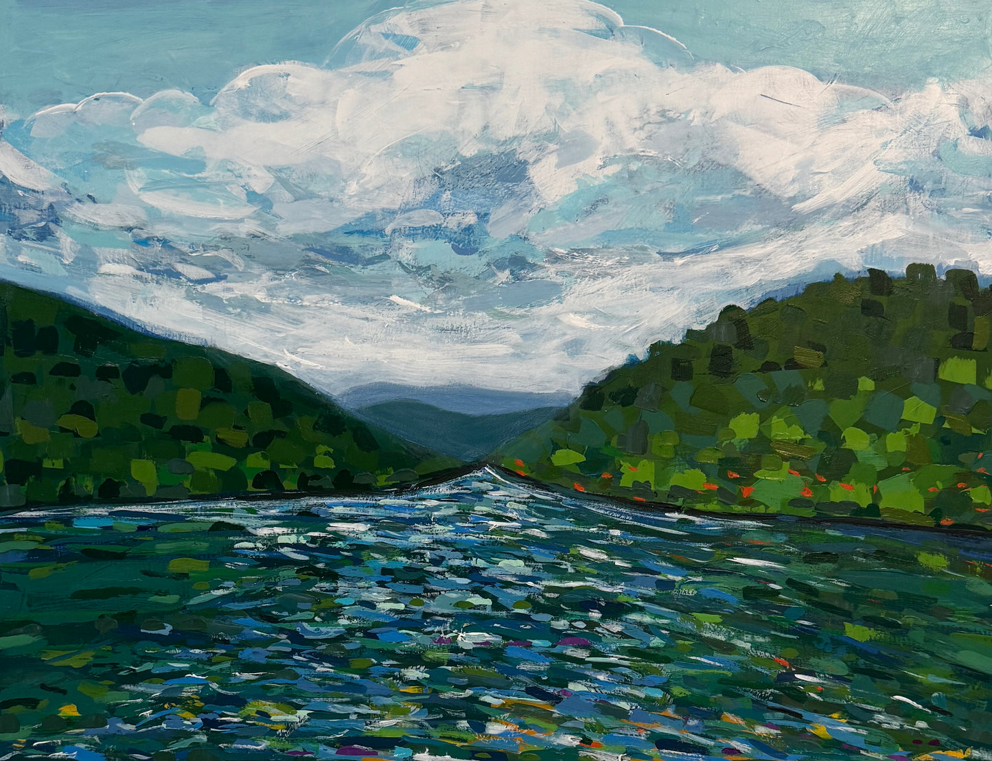 "Immersed In the Wonder (Fontana Lake)" 24 x 18