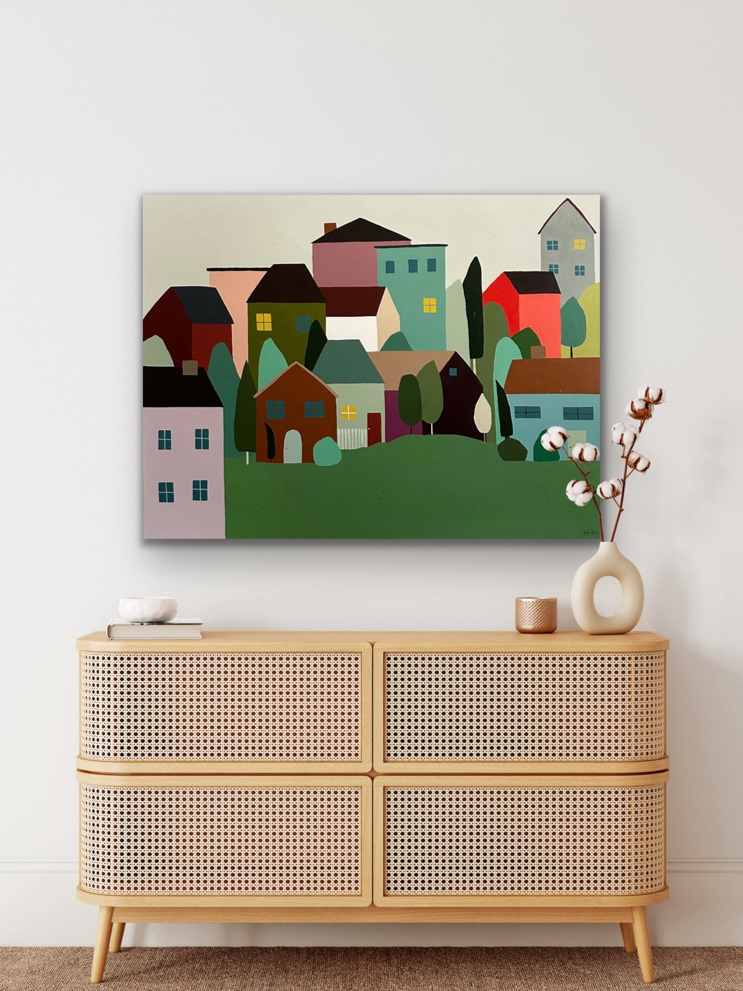 "Neighborhood Get-Together" 36 x 48