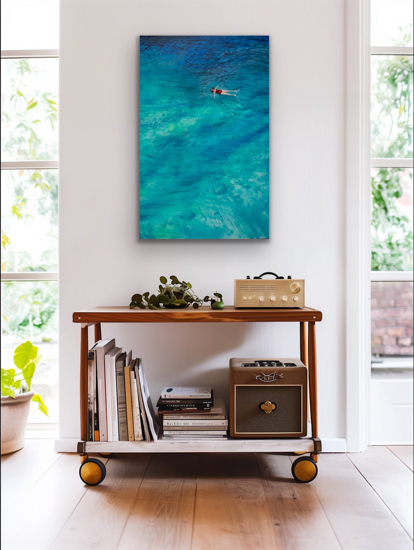 "Red Swimmer" 48x30