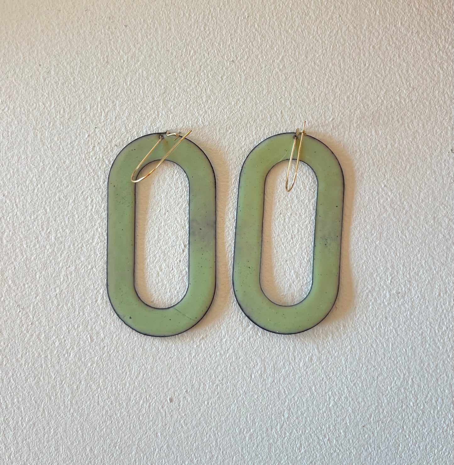 Green Enamel Mykonos Earrings