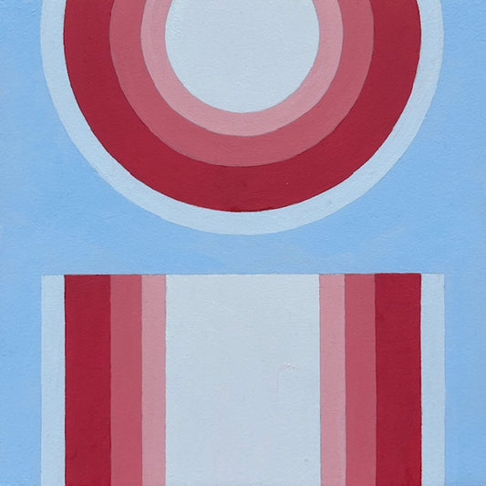 "Reflection" (Red/Blue) 8 x 8 x 1.5