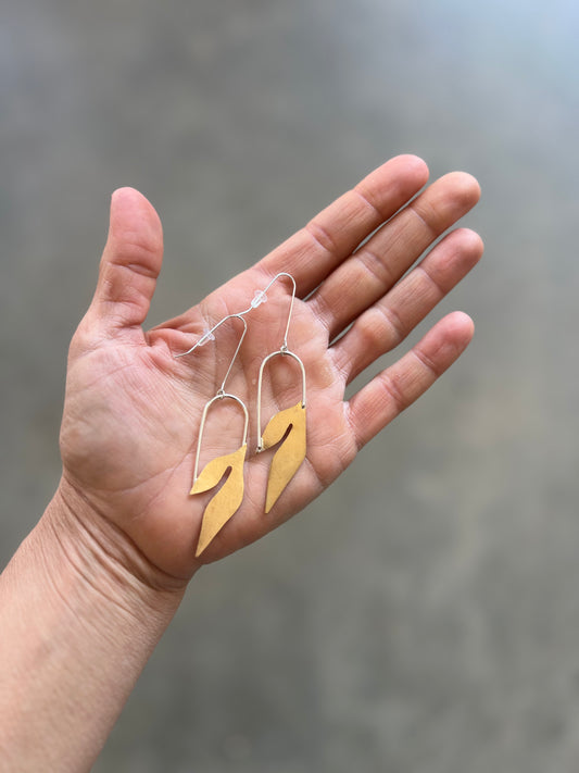 Arch and Leaf Earrings