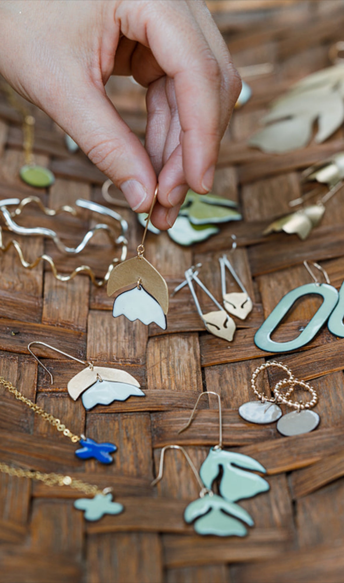 Leaf and Wave Earrings