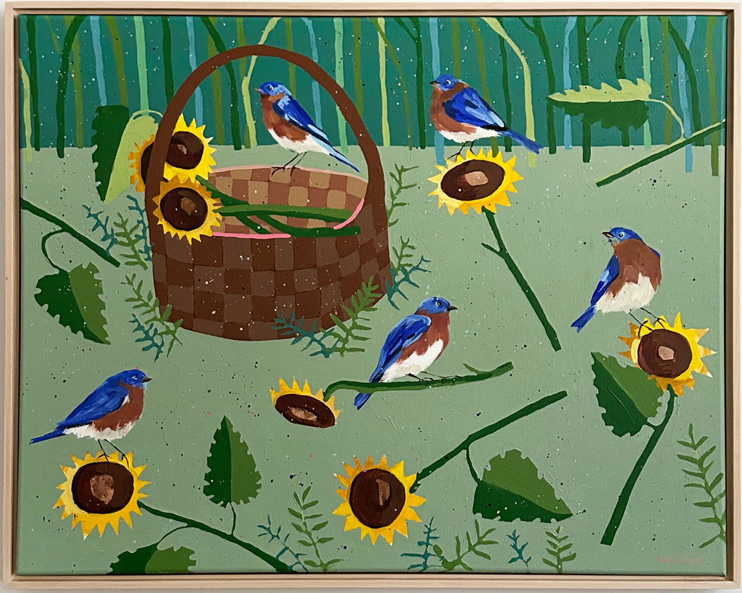 "Bluebirds Helping Harvest" - 24 x 30