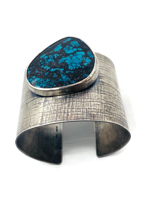 Tibetan Turquoise Grid Cuff