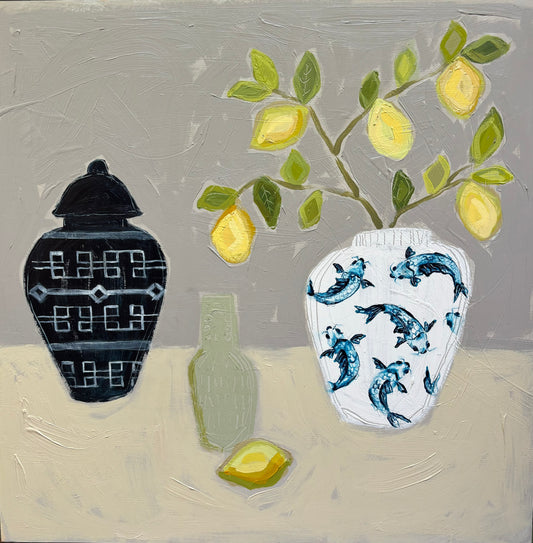 "Lemon Tree on Neutral III", 24 x 24