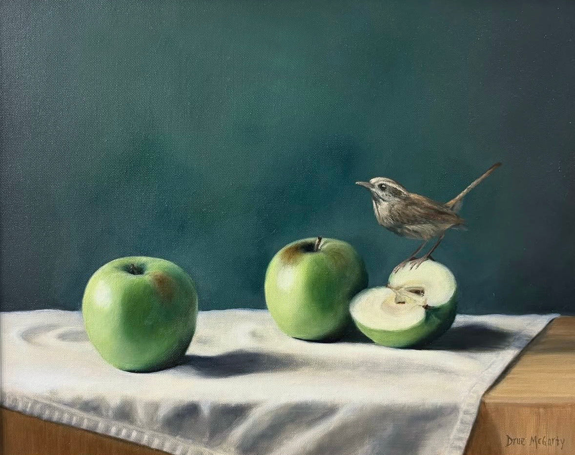 Apples and Bird, 18 x 24