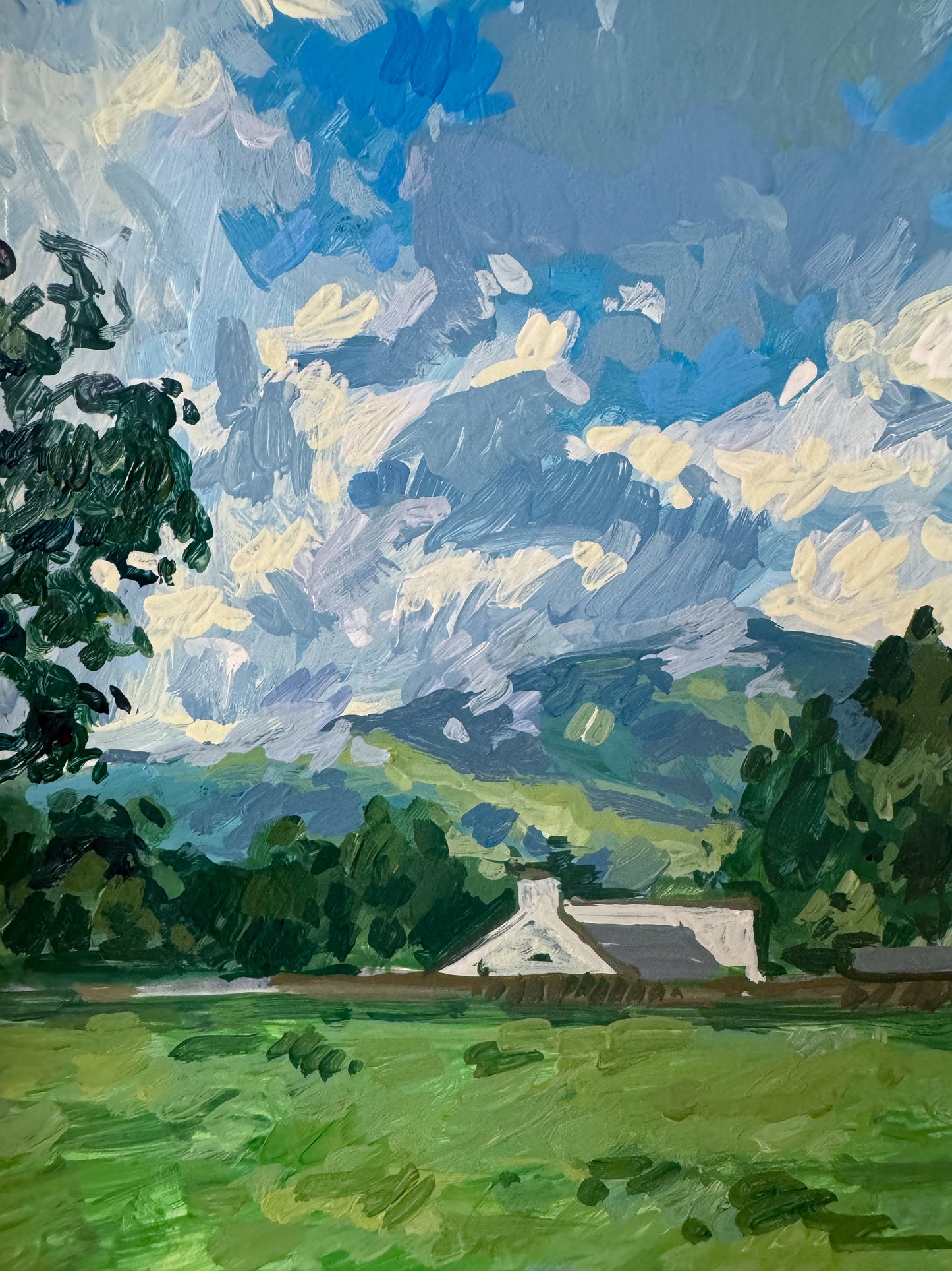 "Over the Stone Fence - Scottish Highlands" 5 x 7