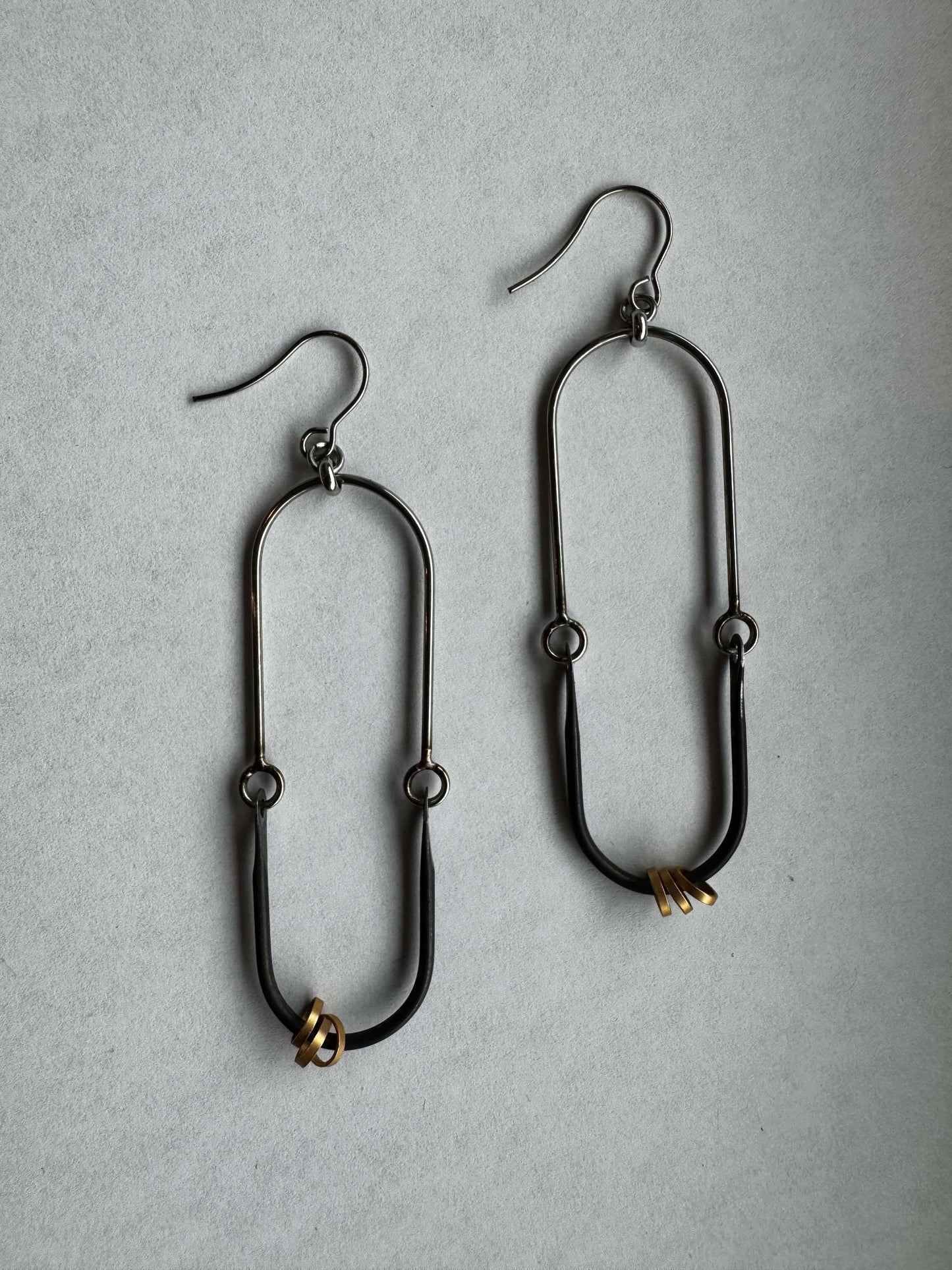 Connected Oval and Little Gold Hoops
