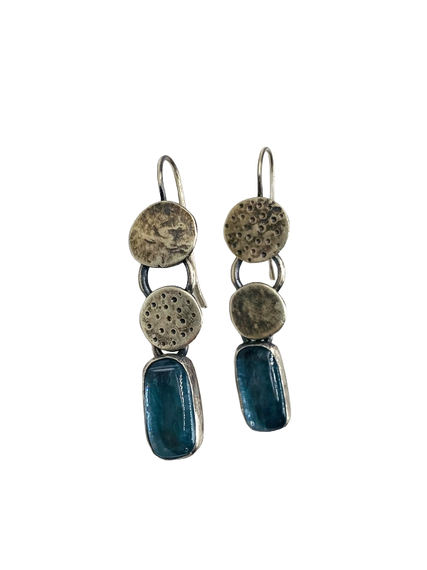 Double Disc Earrings with Kyanite, E232