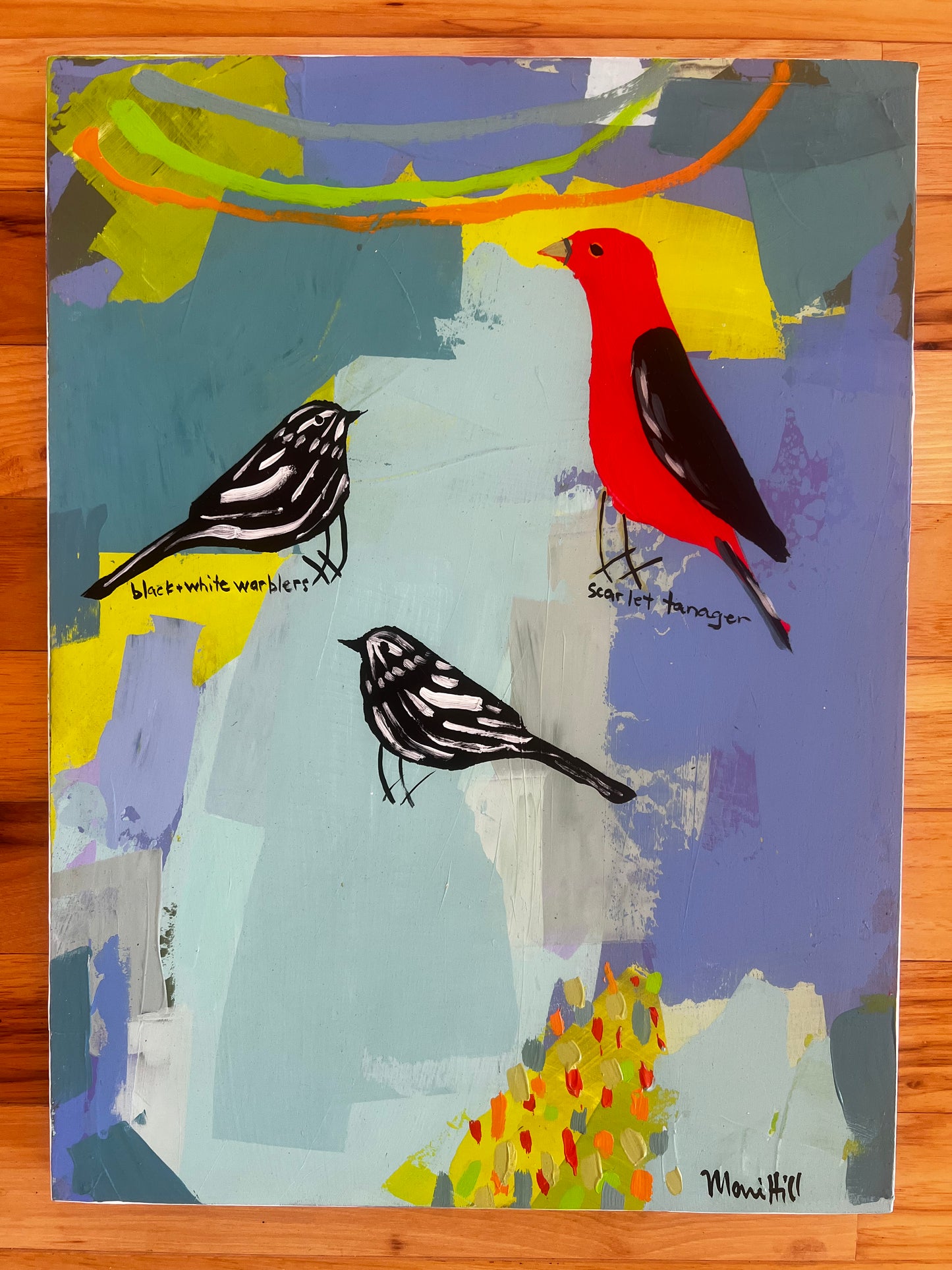 "Black & White Warblers” 16 x 12