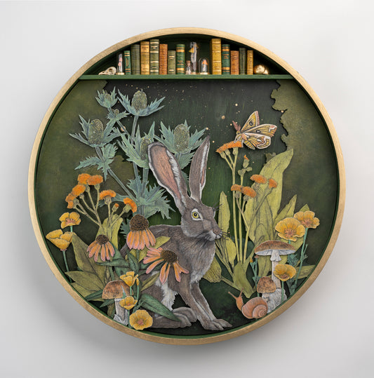 "Hare and There" 23 3/4" Round by 3 1/2"