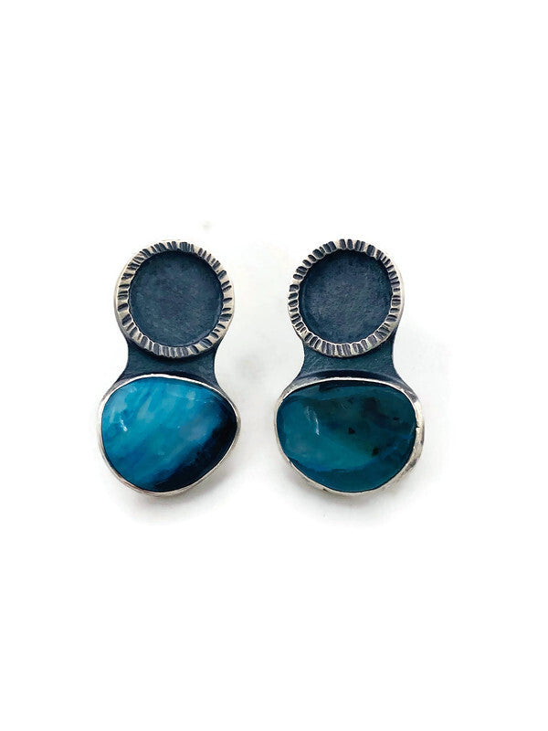"Frame" Studs with Peruvian Opal - E277
