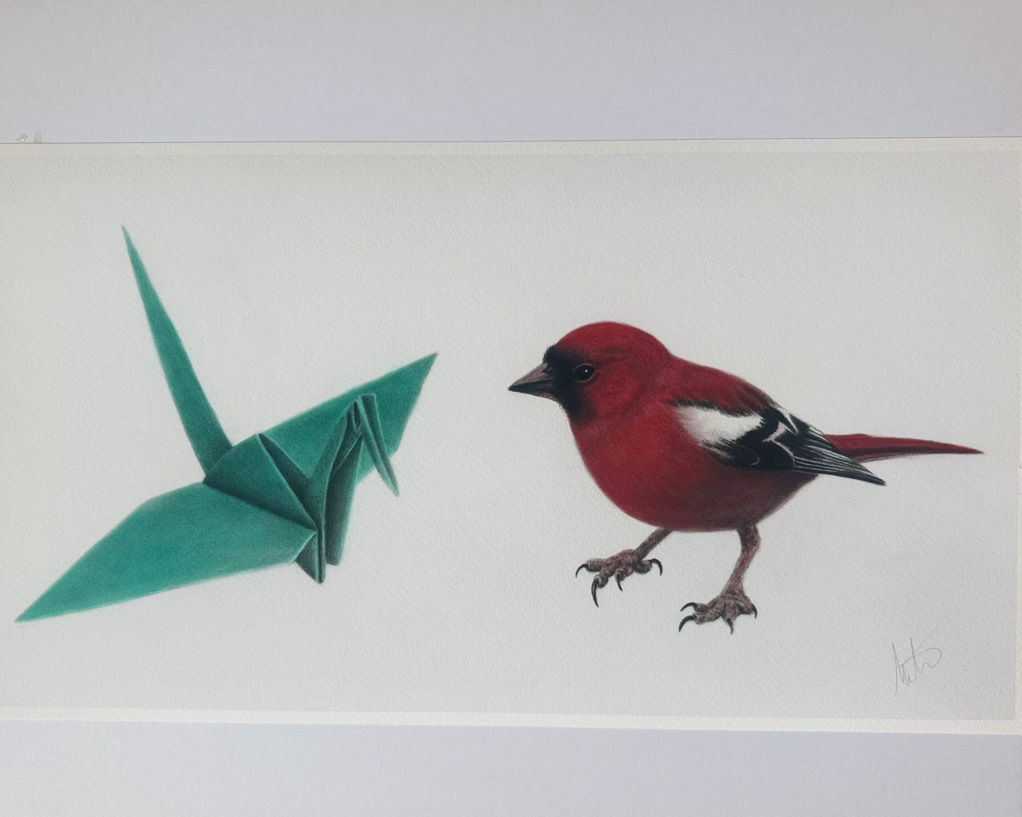 "See" (No.1 in red and teal) 11" x 20" (un-framed)