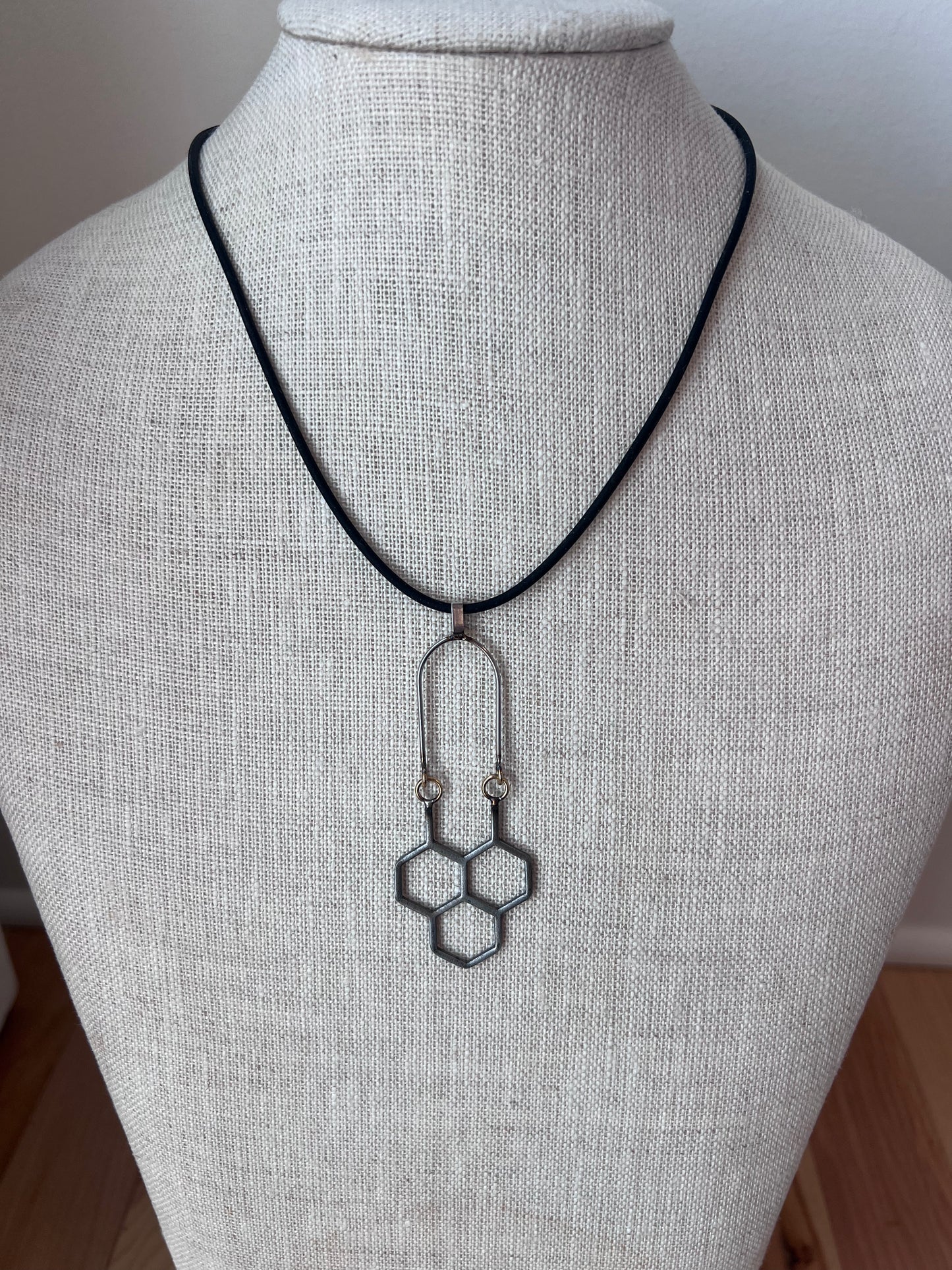 Brass Honeycomb Arch Necklace