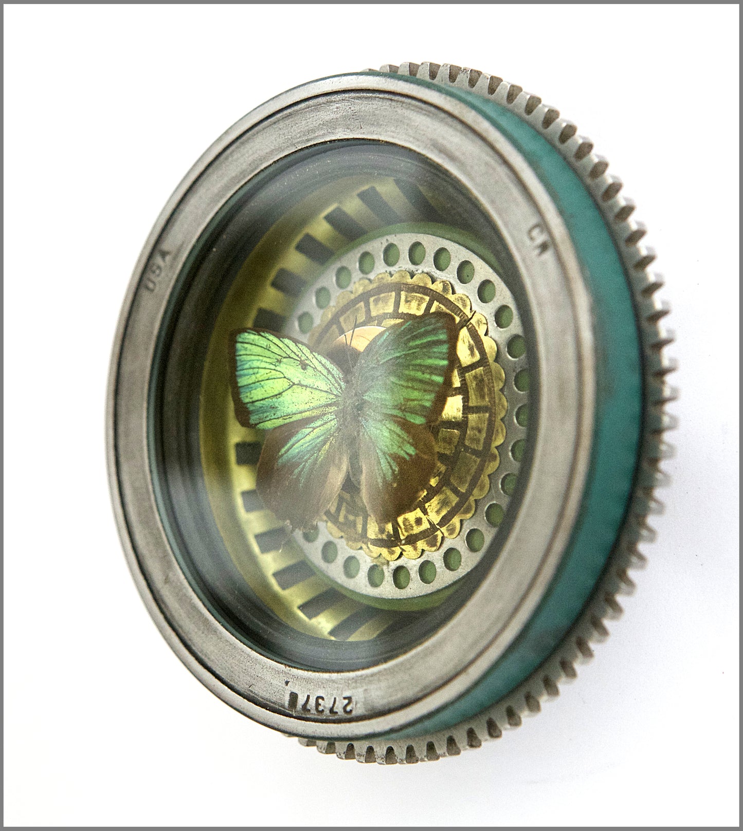 Green Oakblue Butterly wall hanging sculpture