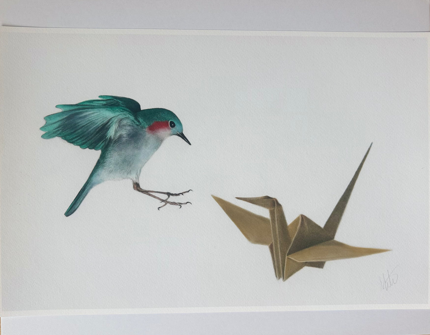 "See" (No. 2 in teal and gold), 11" x 20" (un-framed)