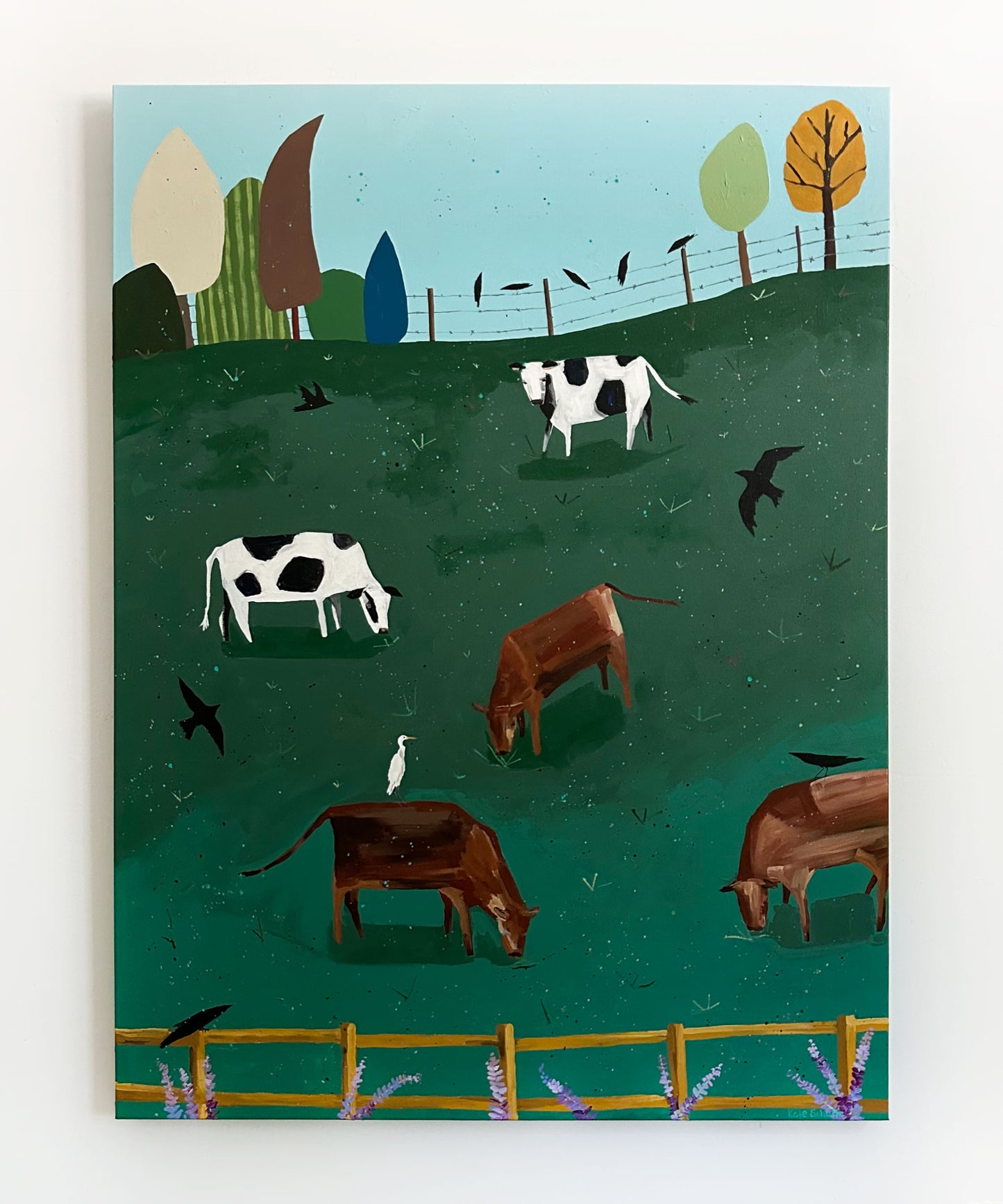 "I Could Watch the Cows Graze All Day" 48 x 36