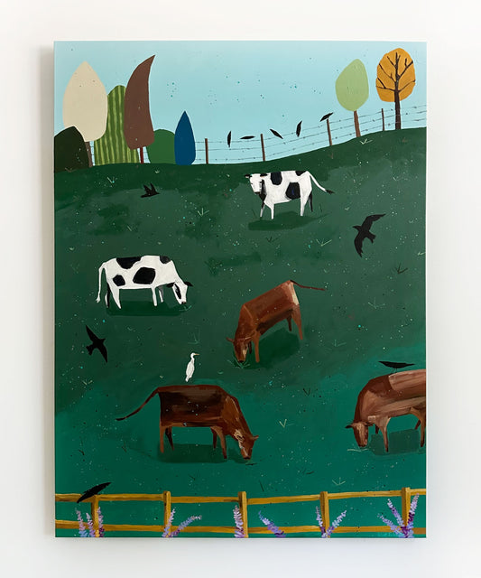 "I Could Watch the Cows Graze All Day" 48 x 36