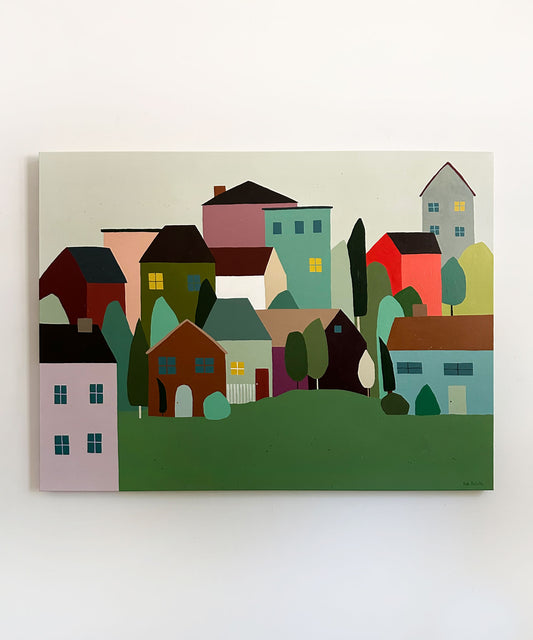 "Neighborhood Get-Together" 36 x 48