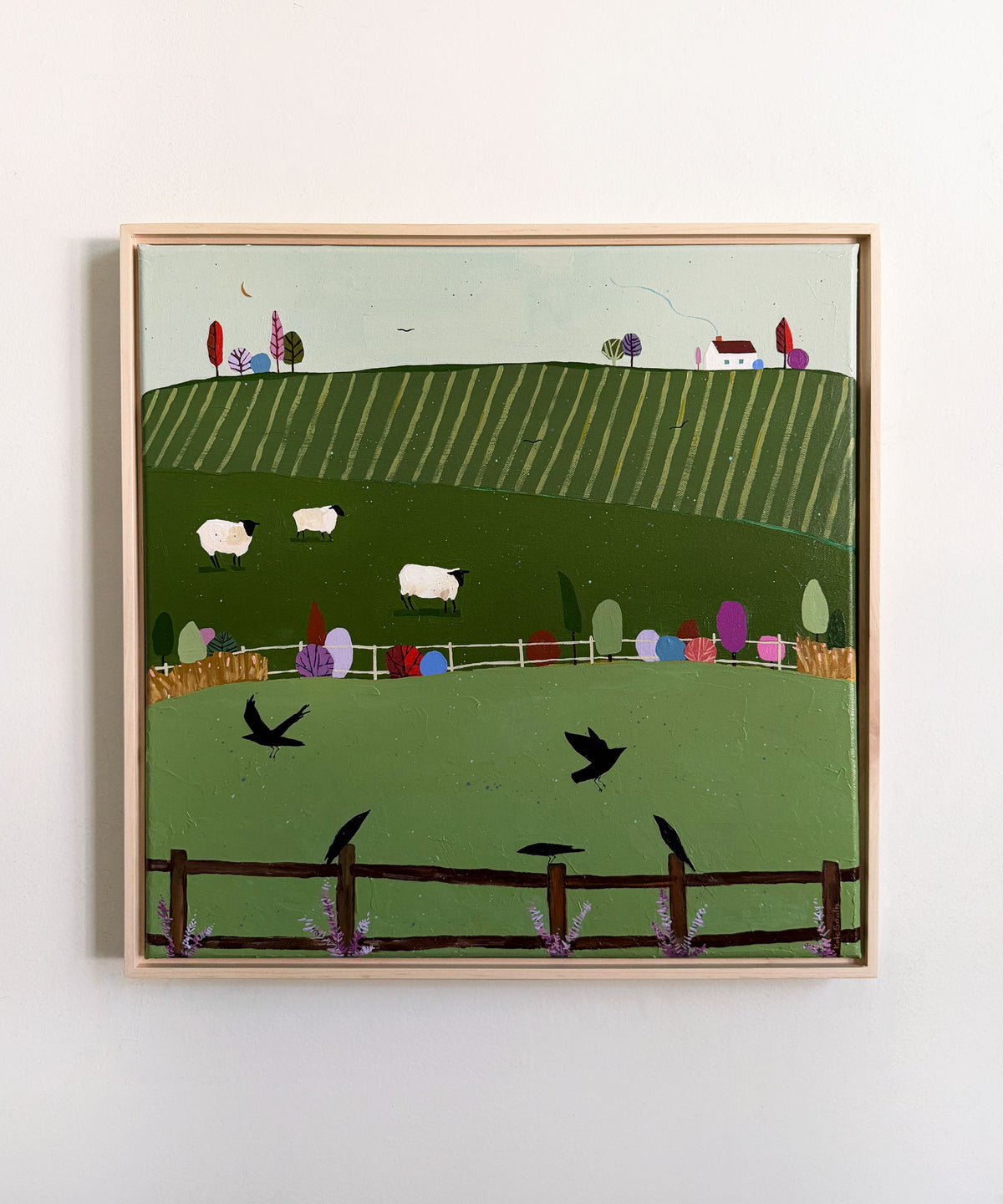 "Follow the Sheep Home" 20x20
