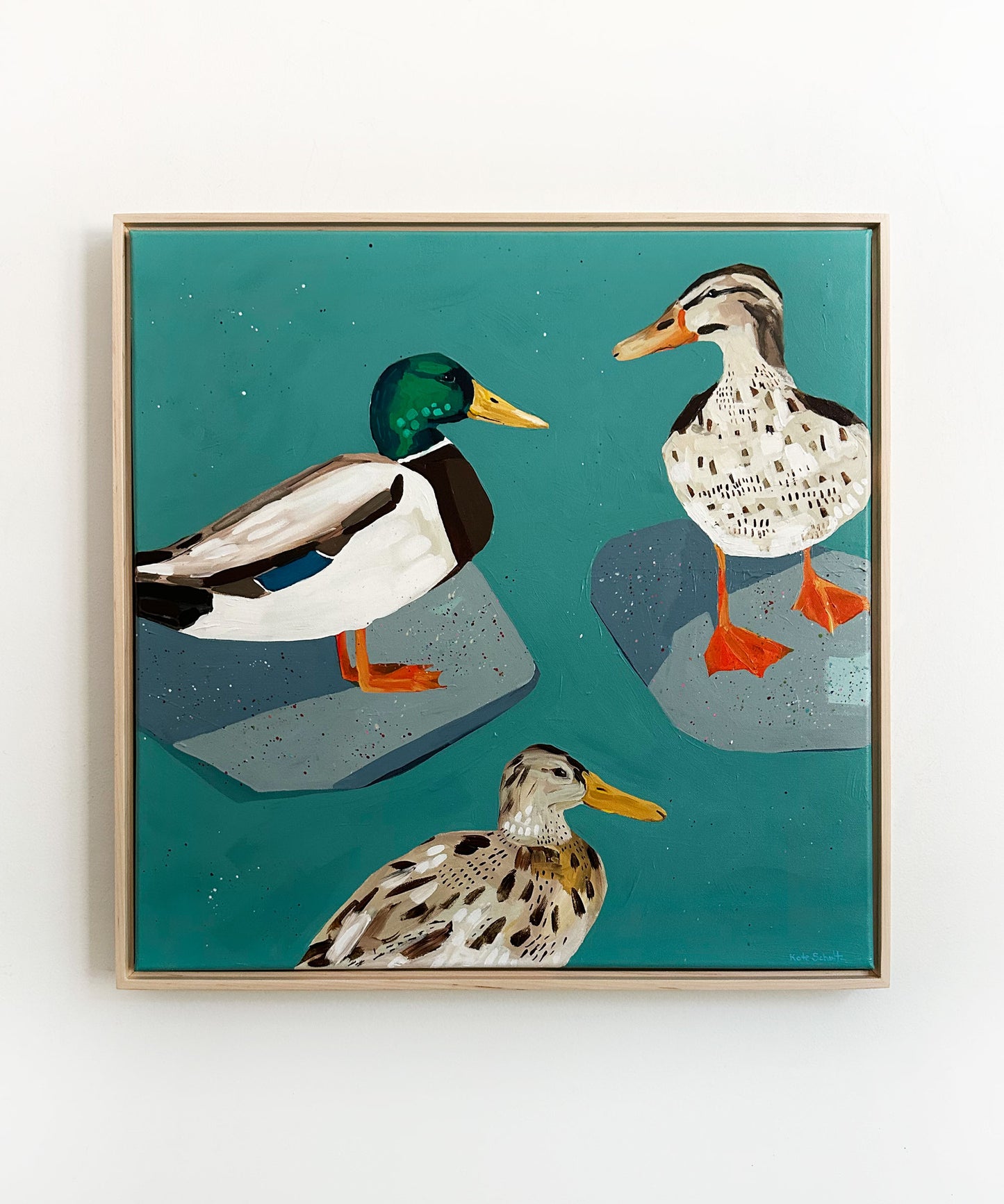 "Pals swimming in the pond" 24 x 24
