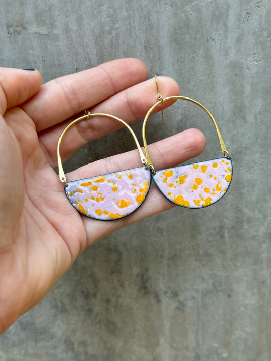 Blush Marigold Half Moon Dangle Earrings