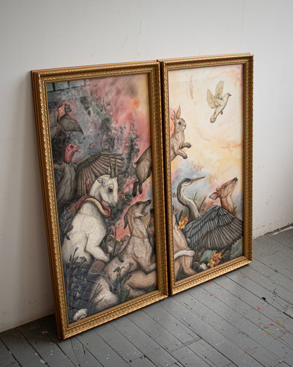 "For Heavens" 42 x 41 Diptych