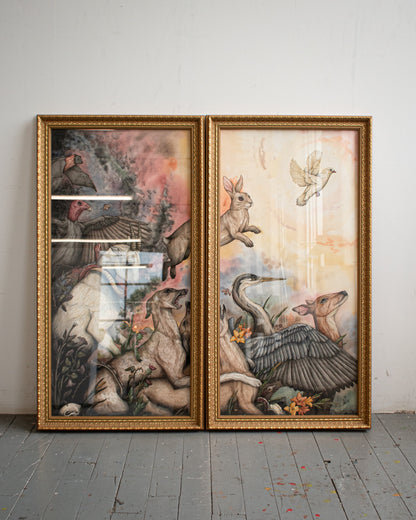 "For Heavens" 42 x 41 Diptych