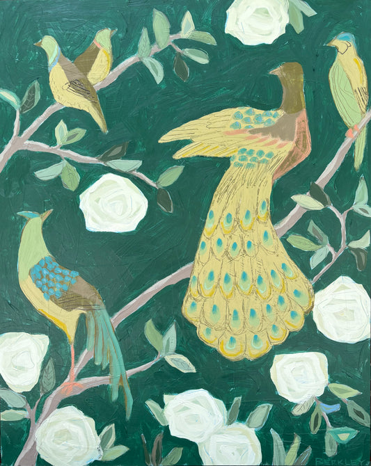 "Peacock Party", 24x30