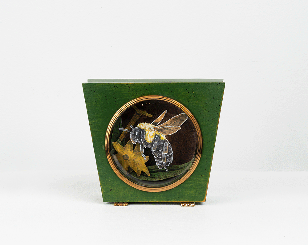 "Bumble Clock" 4.5" x 5" x 2.25"