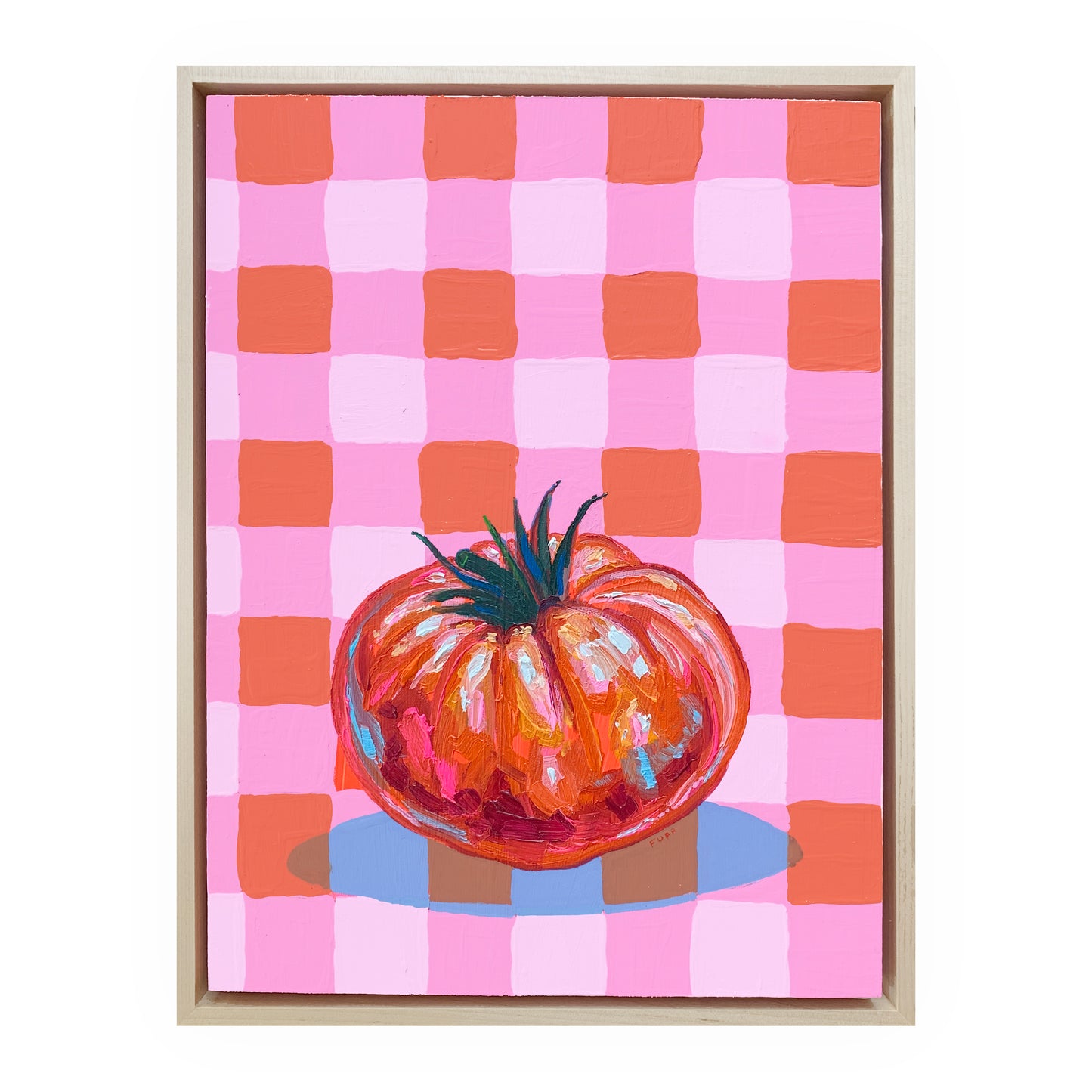 Tomato on Gingham 10 x 13 (Framed)