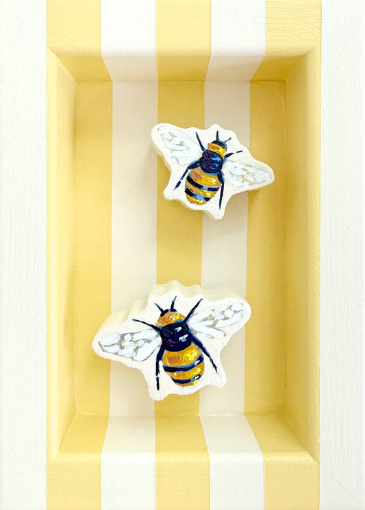 Two Bees on Butter & Cream, 5 x 7