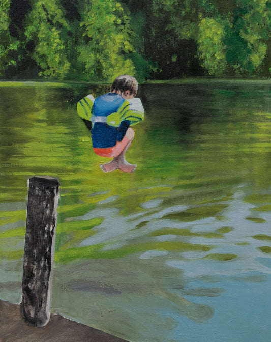 "Boy Jumping" 14x11