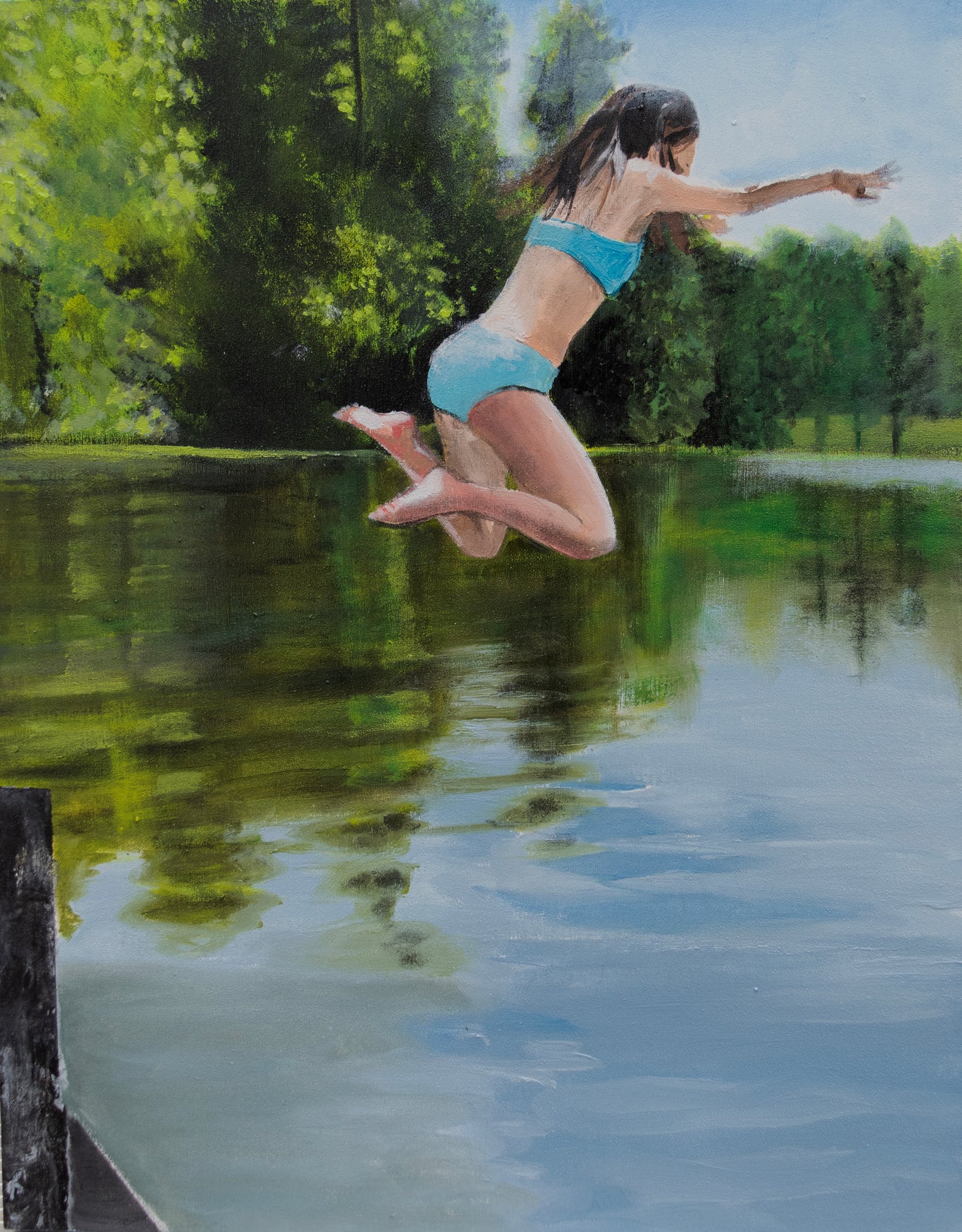 "Girl Jumping" 14x11