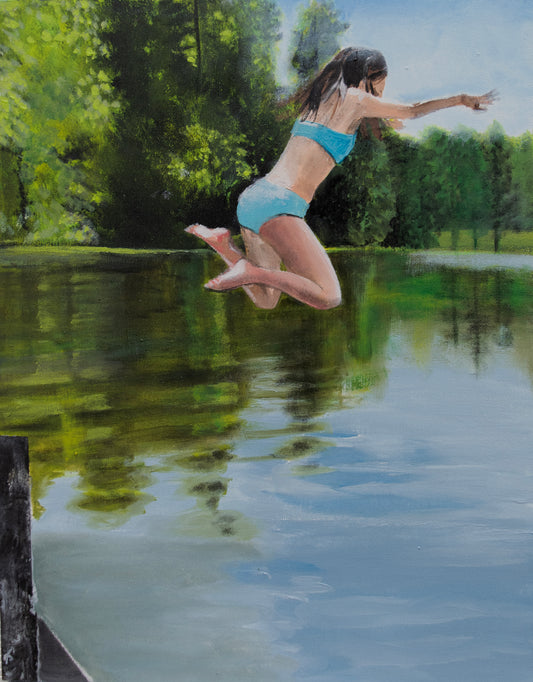 "Girl Jumping" 14x11