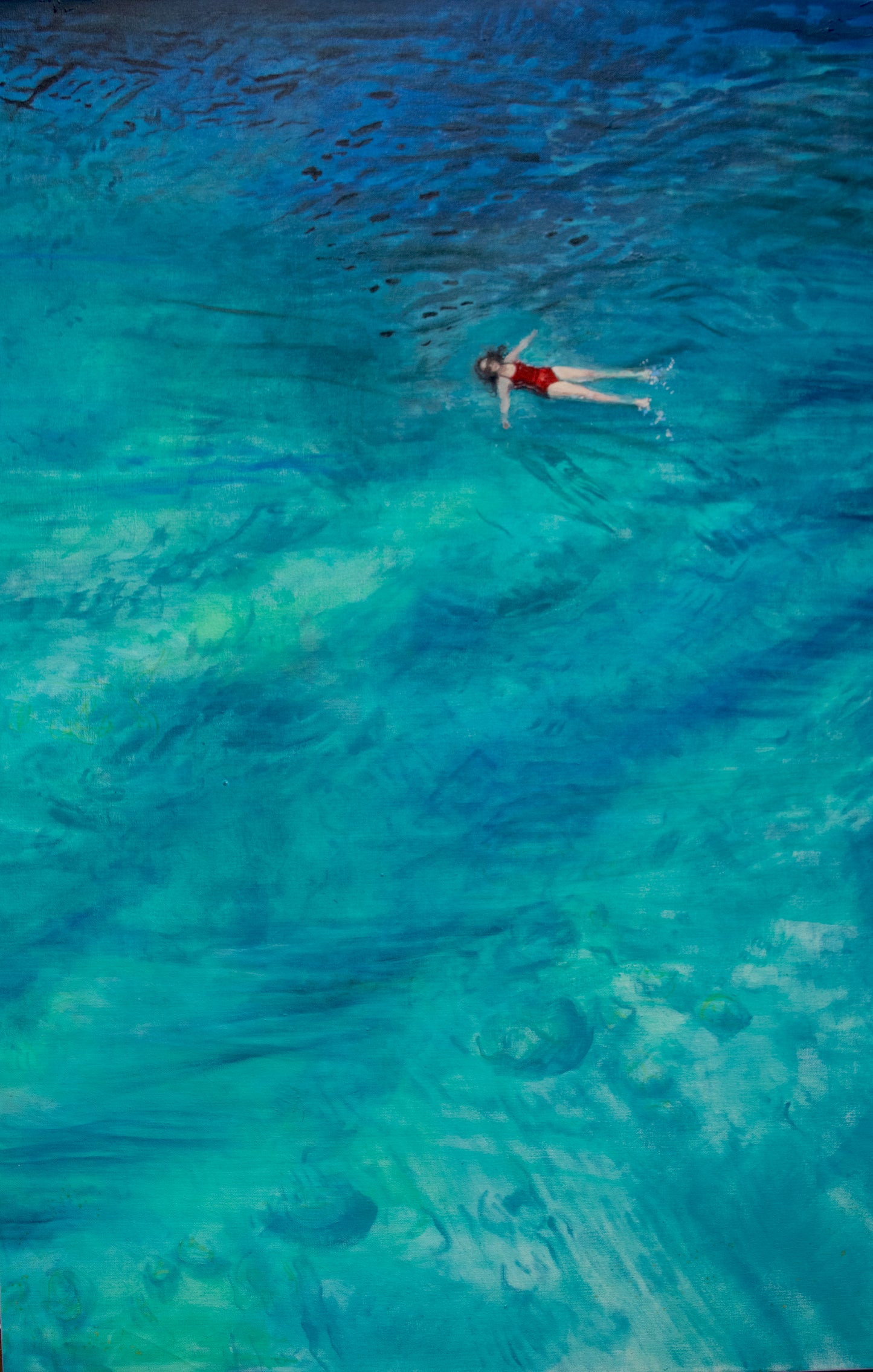 "Red Swimmer" 48x30