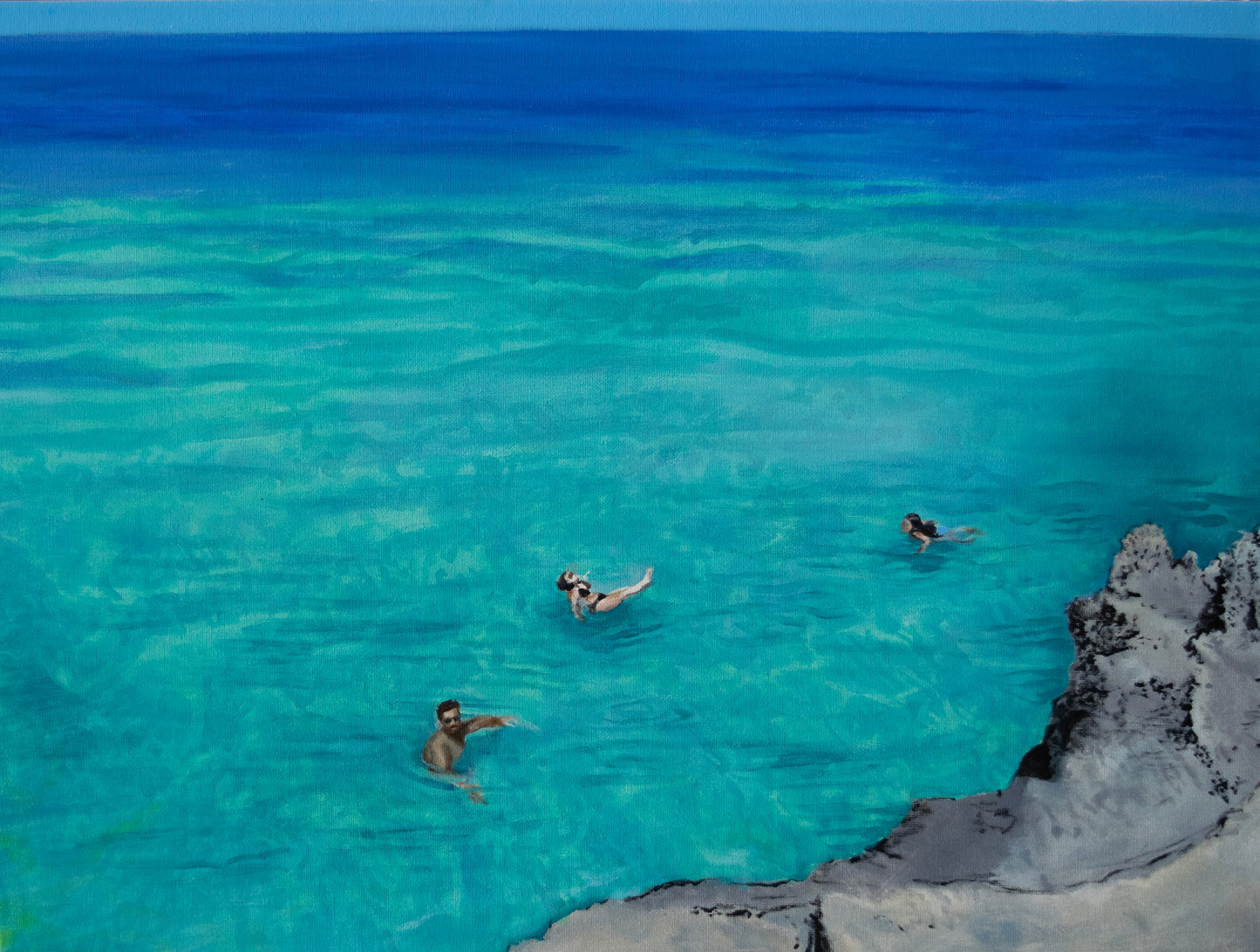 "Three in the Sea" 18 x 24