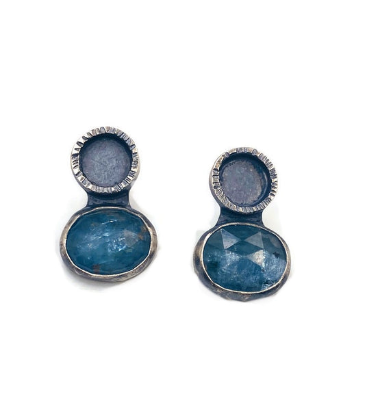 "Frame" Studs with Kyanite