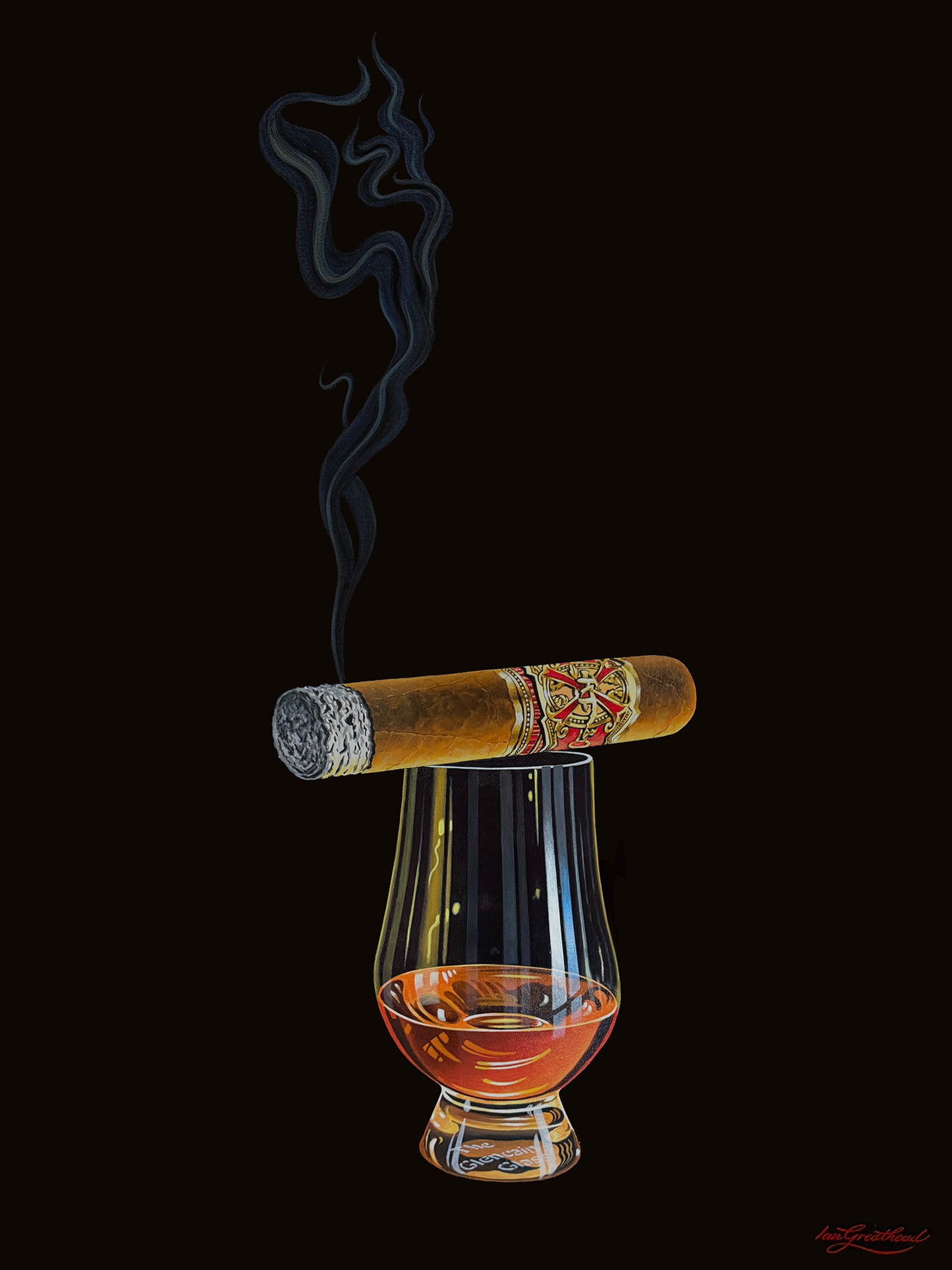"Fuente Opus X and Bourbon", 40x30