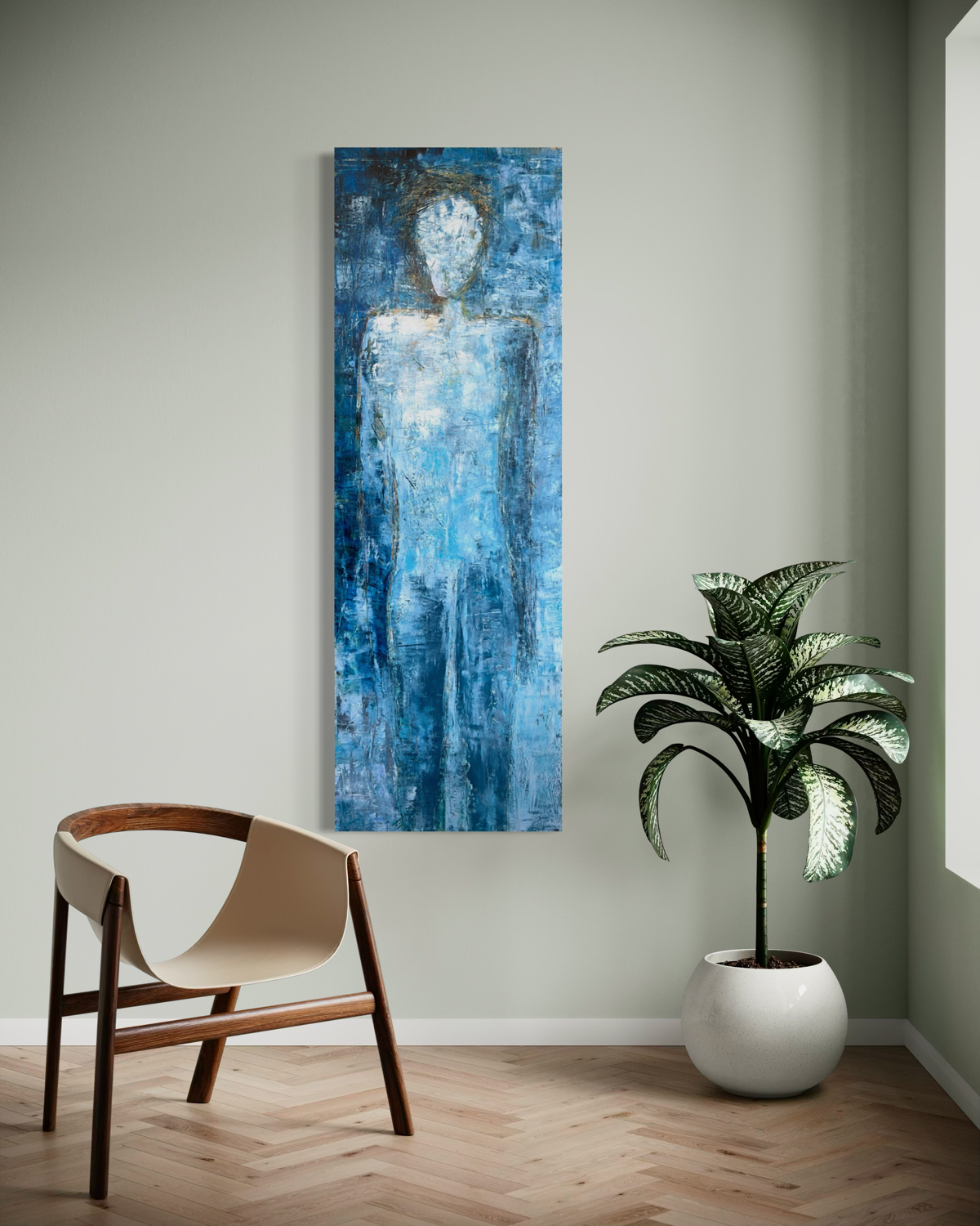 "Whispers of Blue", 72" x 24"